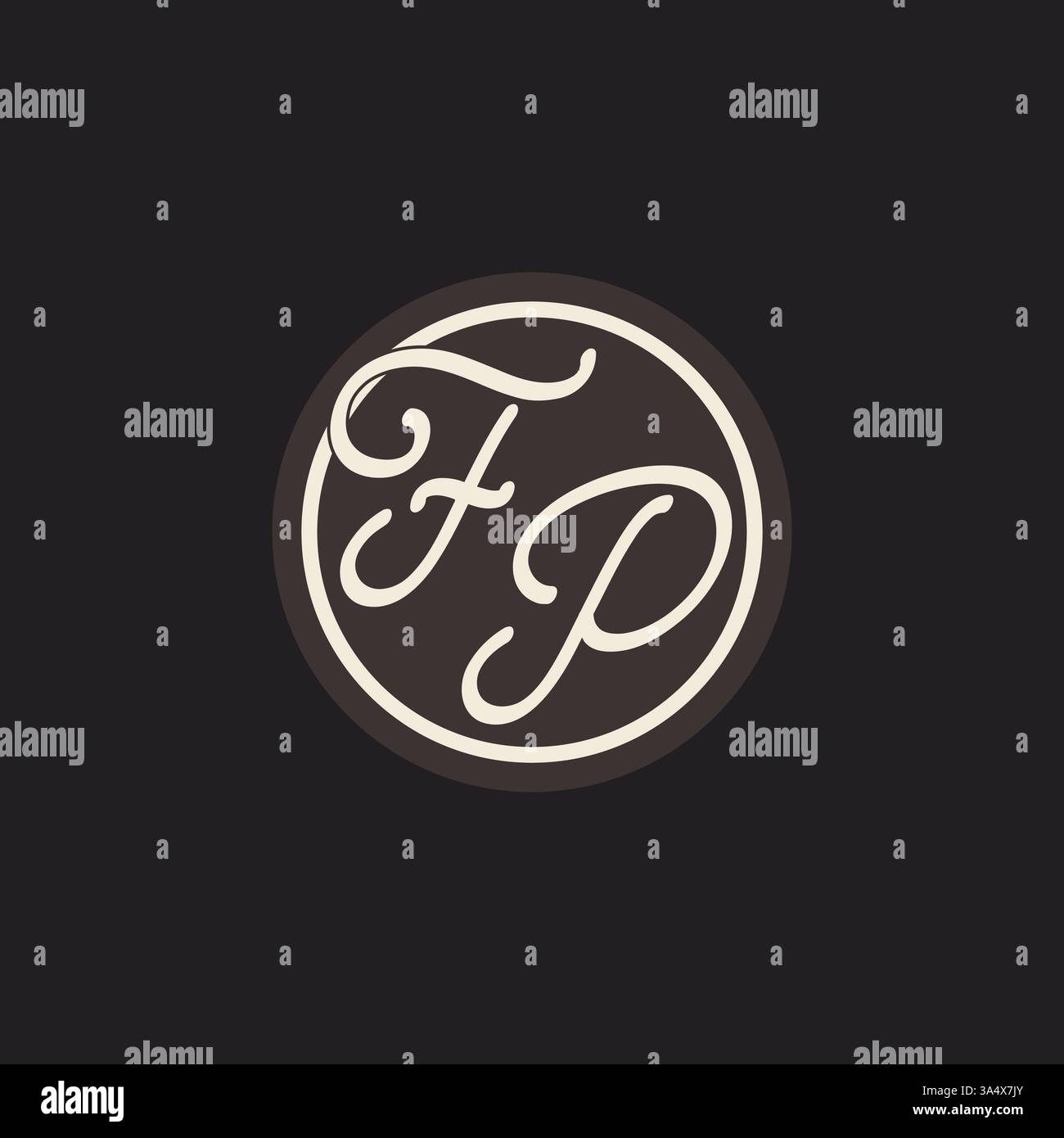 Initial letter FP monogram logo with simple and creative cirle line design ideas vector graphic Stock Vector