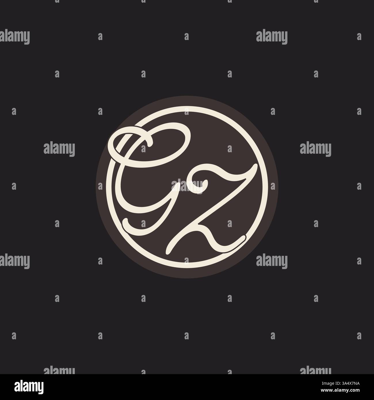 Initial letter GZ monogram logo with simple and creative cirle line ...