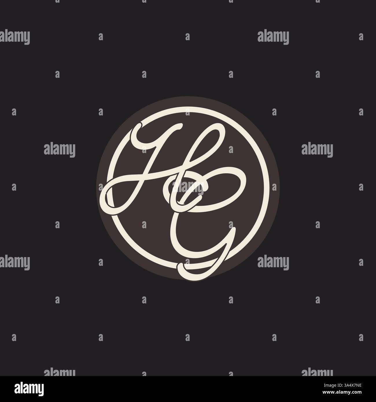 Initial letter HG monogram logo with simple and creative cirle line design ideas vector graphic Stock Vector