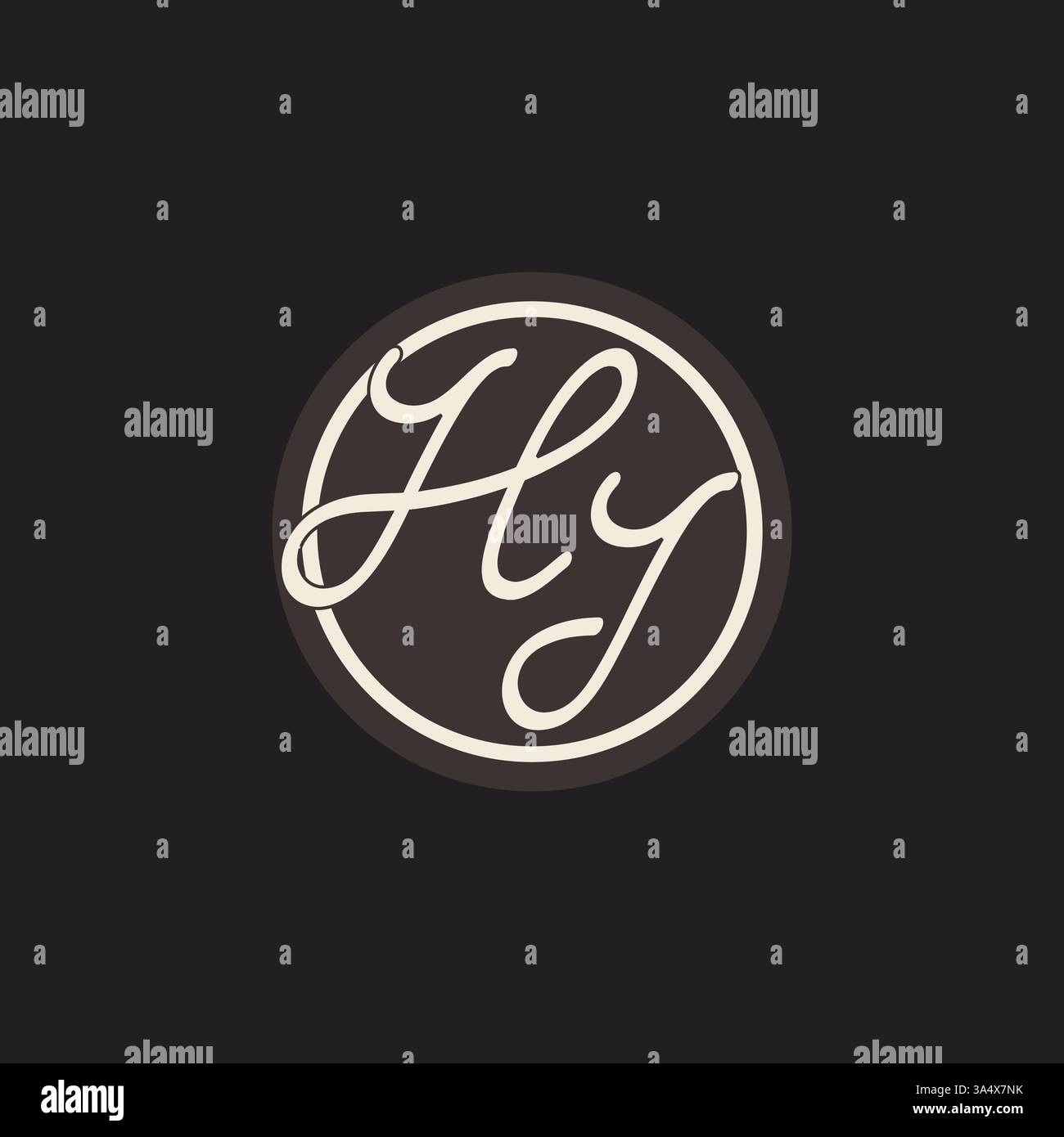 Initial letter HI monogram logo with simple and creative cirle line design ideas vector graphic Stock Vector