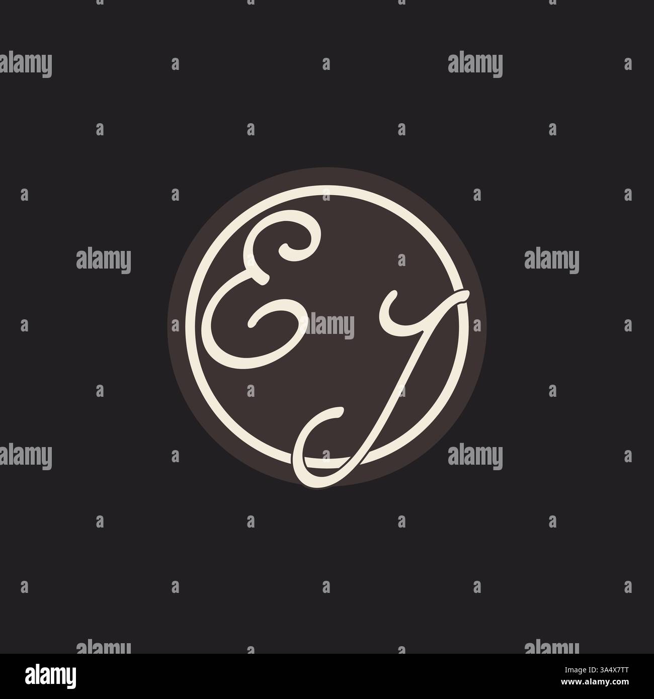 Initial letter EJ monogram logo with simple and creative cirle line design ideas vector graphic Stock Vector