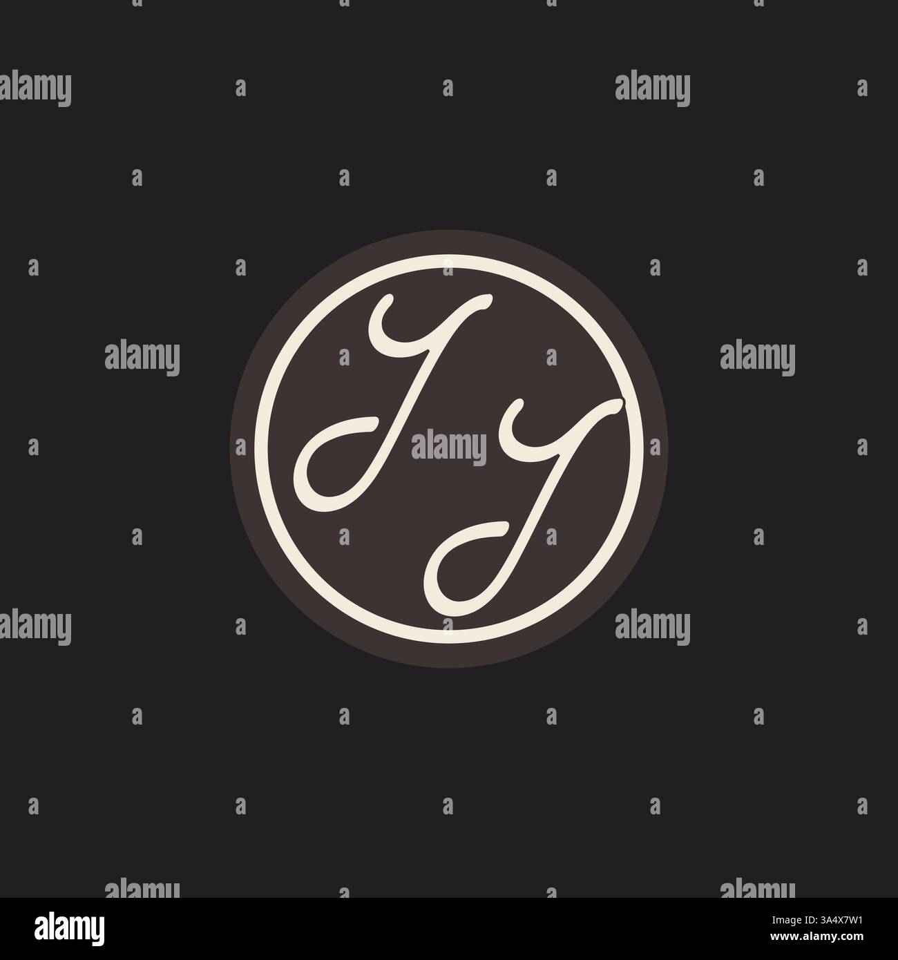 Initial letter II monogram logo with simple and creative cirle line design ideas vector graphic Stock Vector