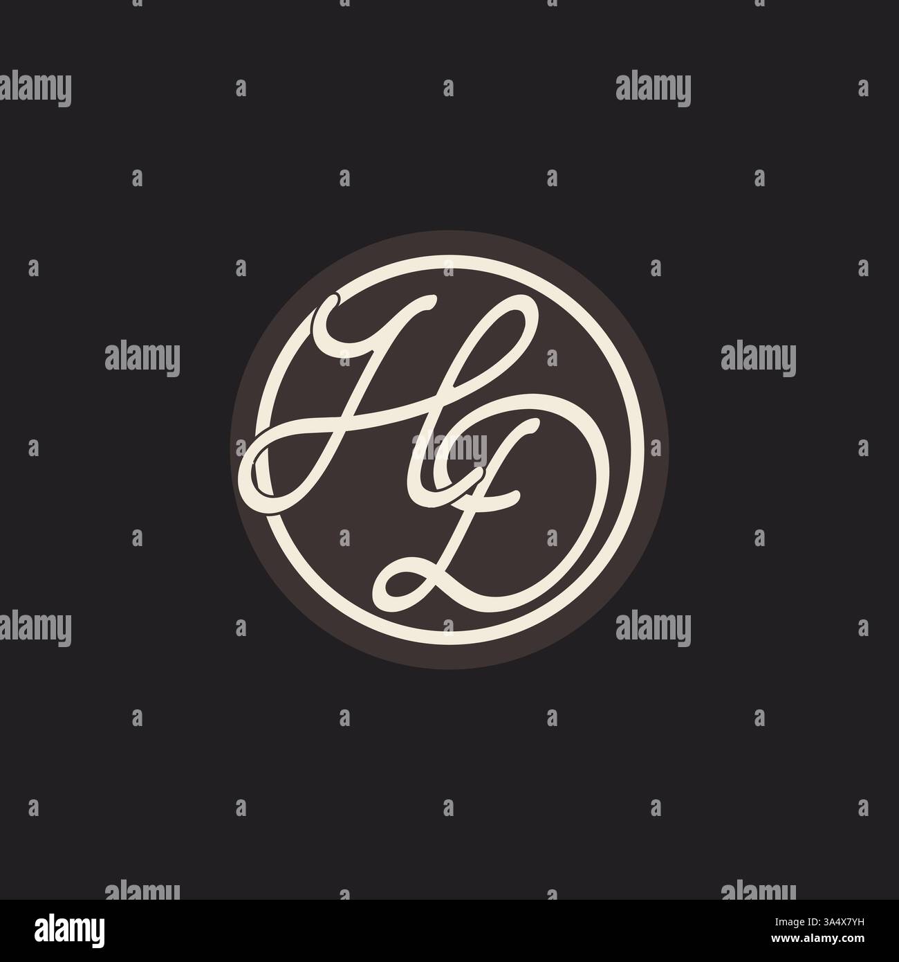Initial letter HD monogram logo with simple and creative cirle line design ideas vector graphic Stock Vector
