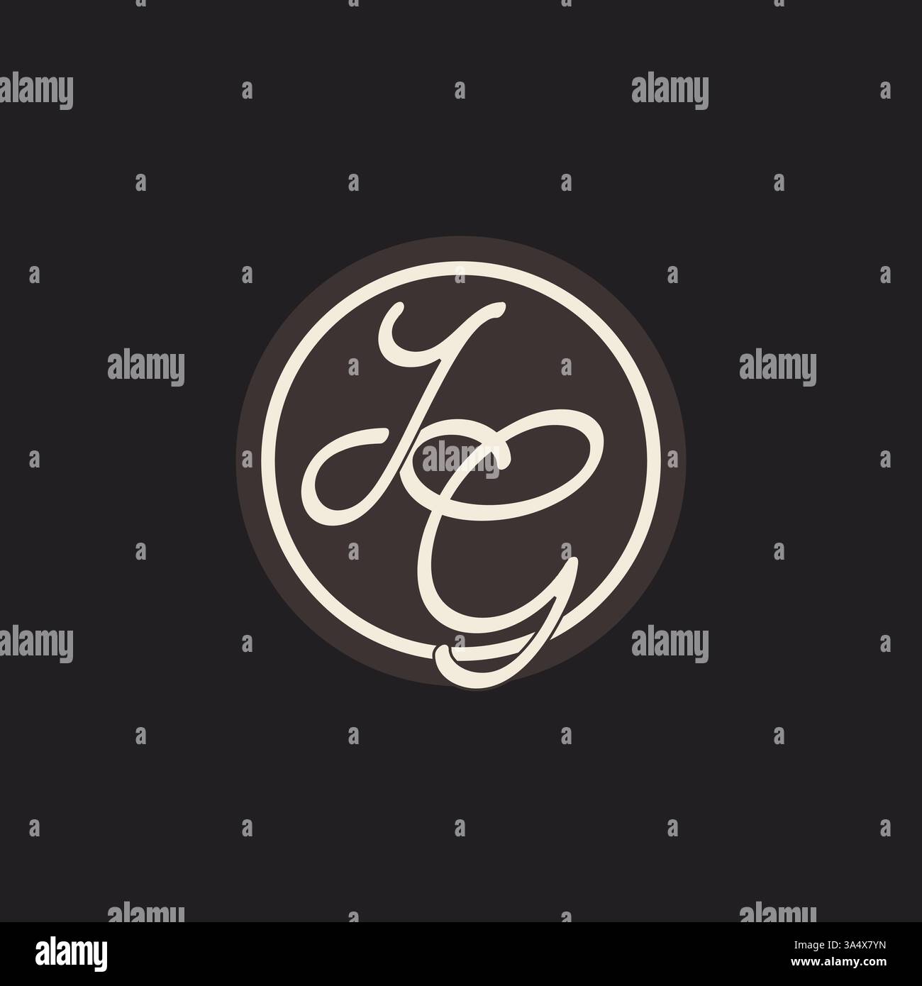 Initial letter IG monogram logo with simple and creative cirle line design ideas vector graphic Stock Vector