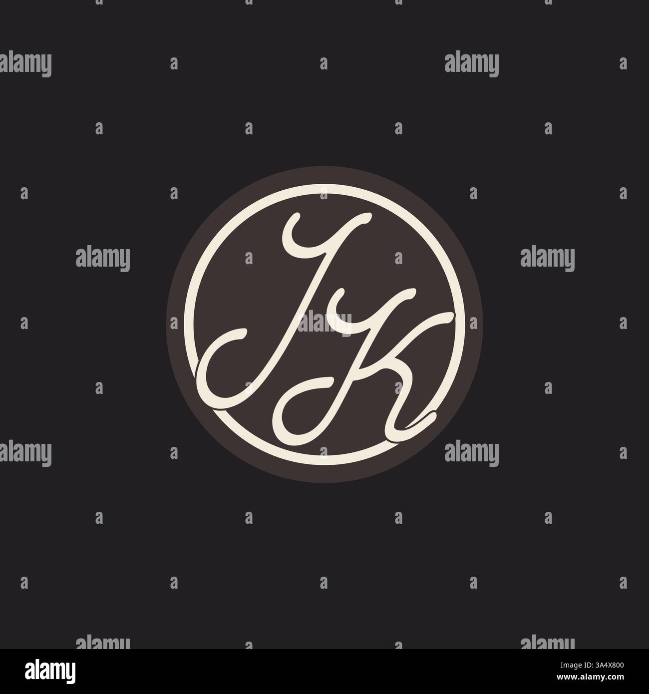 Initial letter JK monogram logo with simple and creative cirle line design ideas vector graphic Stock Vector