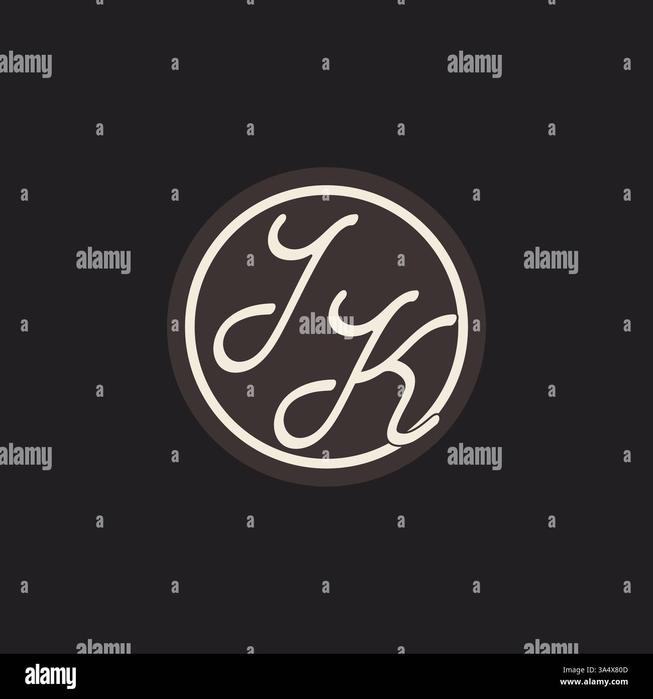 Initial letter IK monogram logo with simple and creative cirle line design ideas vector graphic Stock Vector
