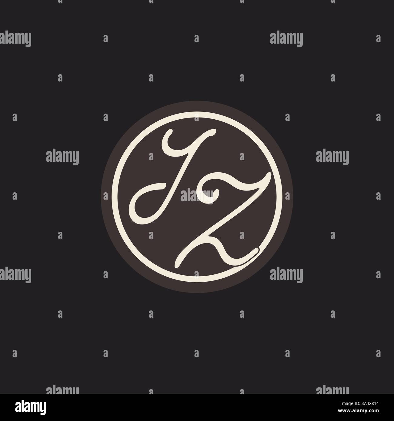 Initial letter IZ monogram logo with simple and creative cirle line design ideas vector graphic Stock Vector