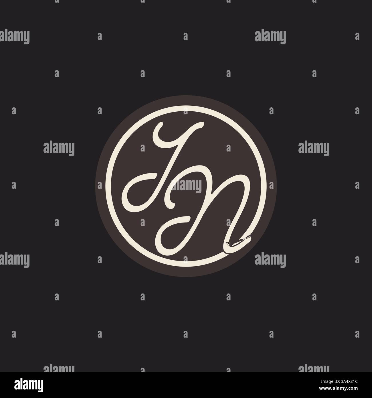 Initial letter IN monogram logo with simple and creative cirle line ...