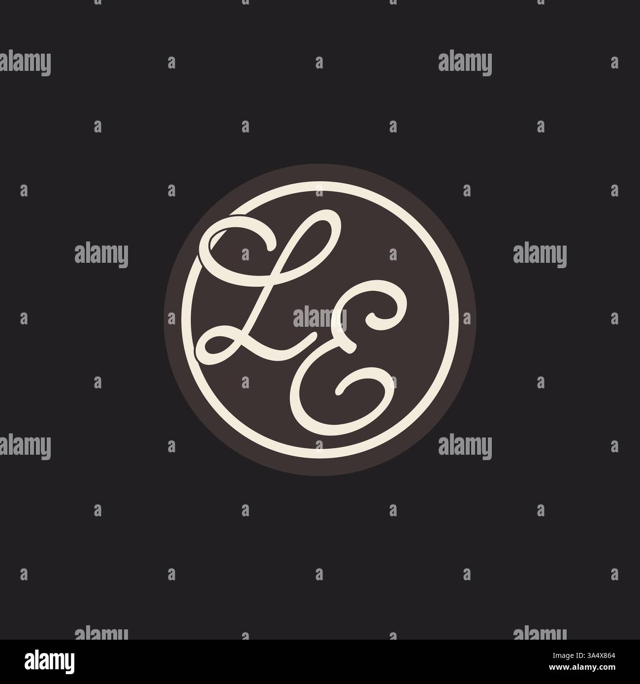 Initial letter LE monogram logo with simple and creative cirle line design ideas vector graphic Stock Vector