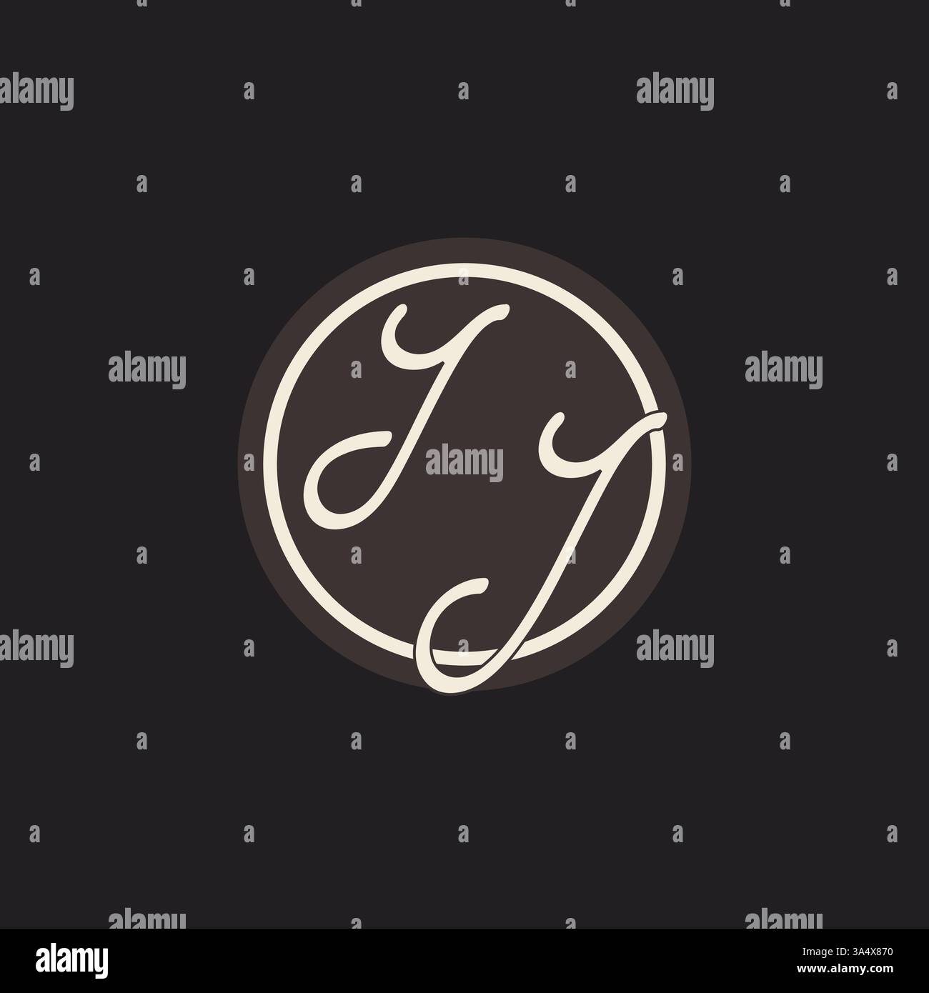 Initial letter IJ monogram logo with simple and creative cirle line design ideas vector graphic Stock Vector