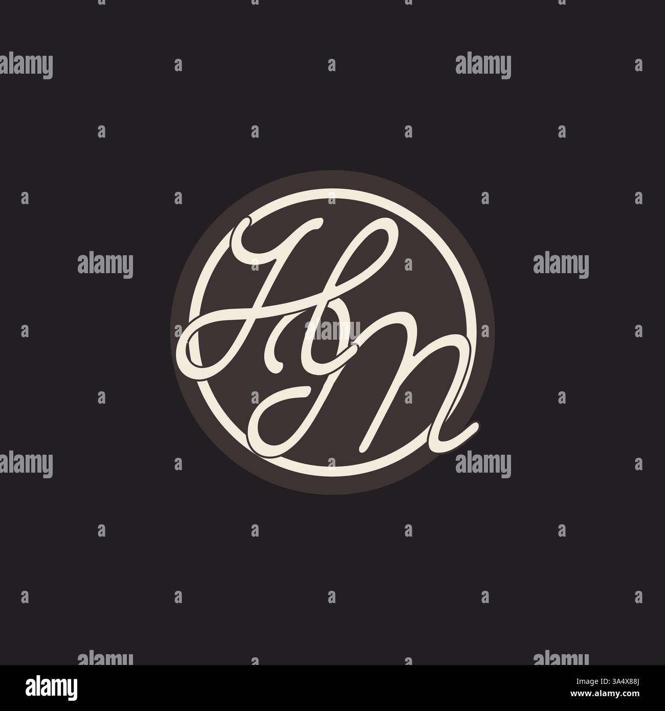 Initial letter HM monogram logo with simple and creative cirle line design ideas vector graphic Stock Vector