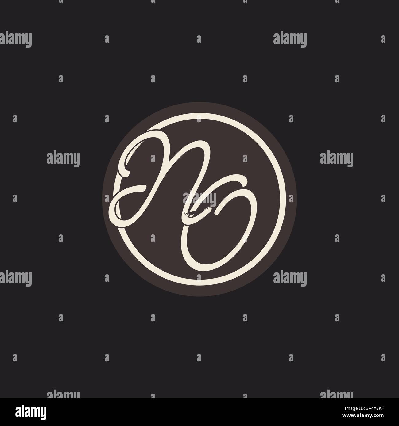 Initial letter NO monogram logo with simple and creative cirle line design ideas vector graphic Stock Vector