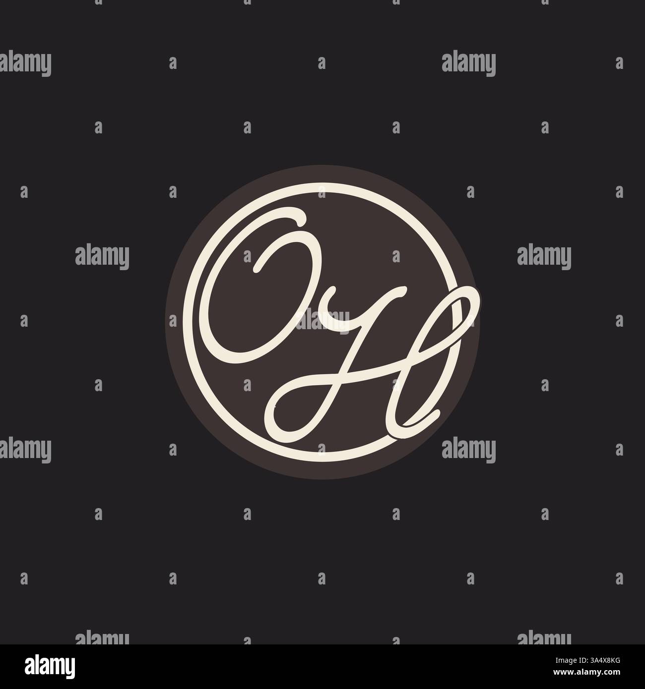 Initial letter OH monogram logo with simple and creative cirle line design ideas vector graphic Stock Vector
