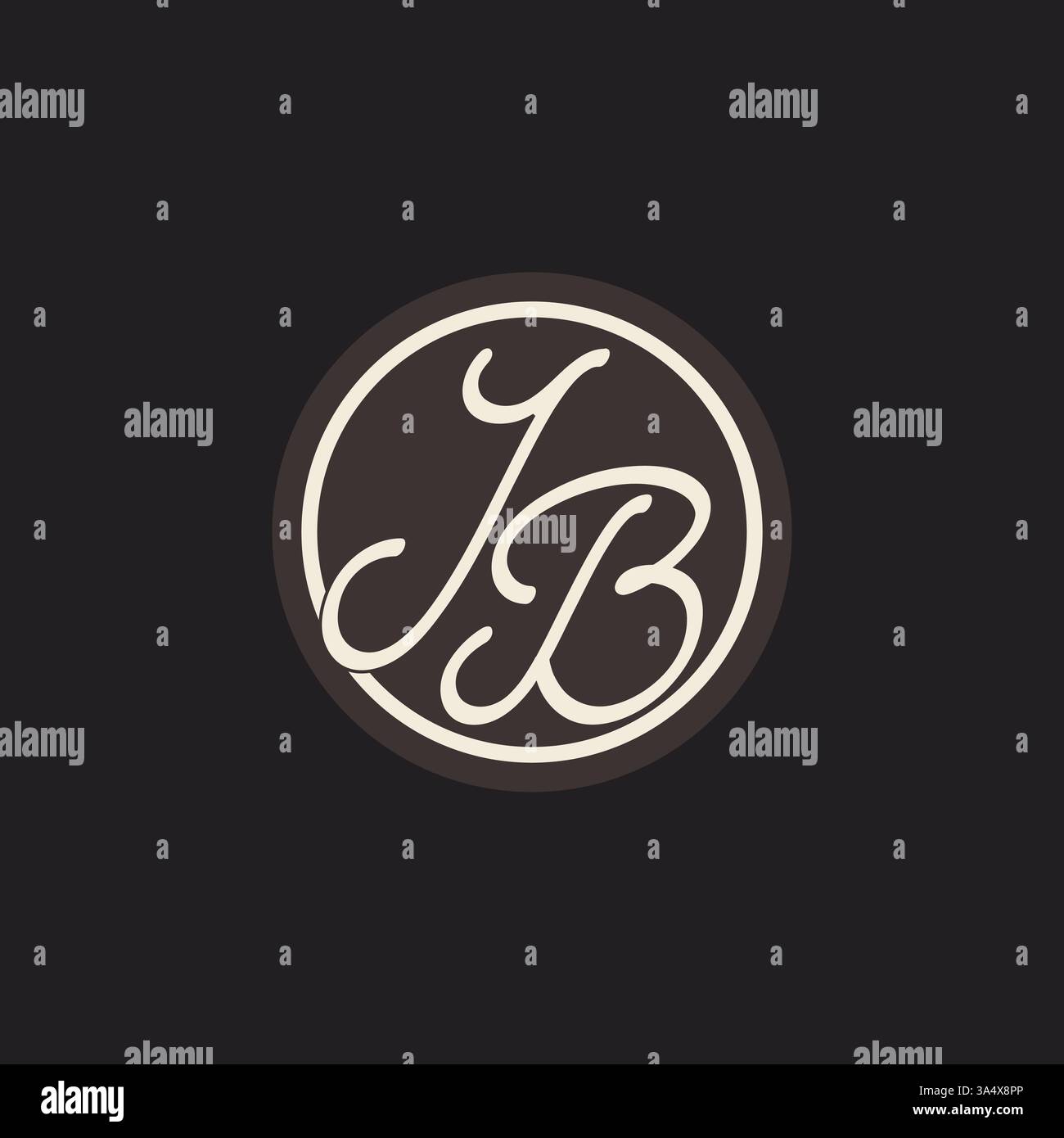 Initial letter JB monogram logo with simple and creative cirle line design ideas vector graphic Stock Vector