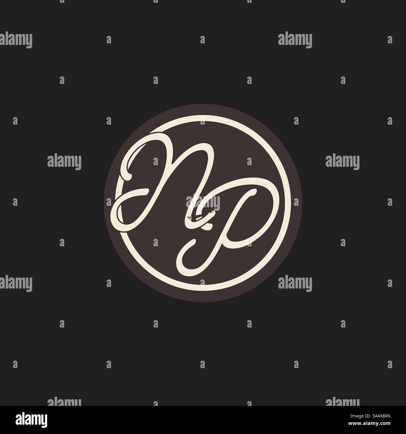 Initial letter NP monogram logo with simple and creative cirle line design ideas vector graphic Stock Vector