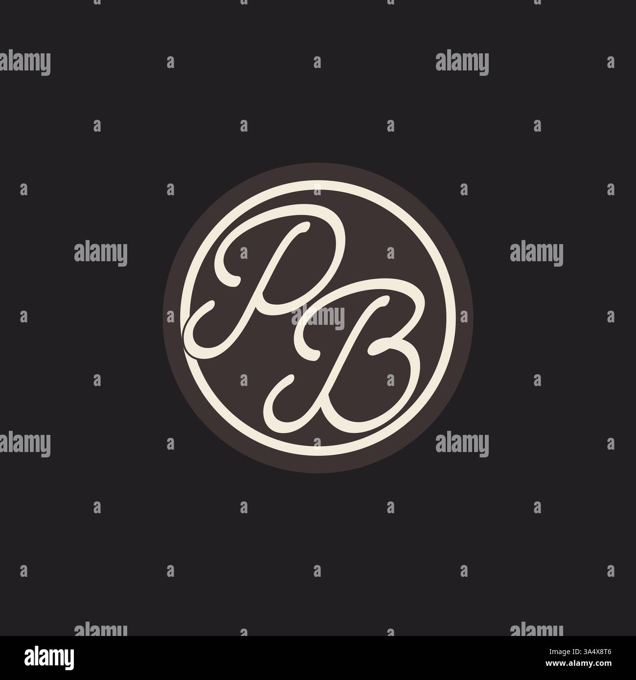 Initial letter PB monogram logo with simple and creative cirle line design ideas vector graphic Stock Vector
