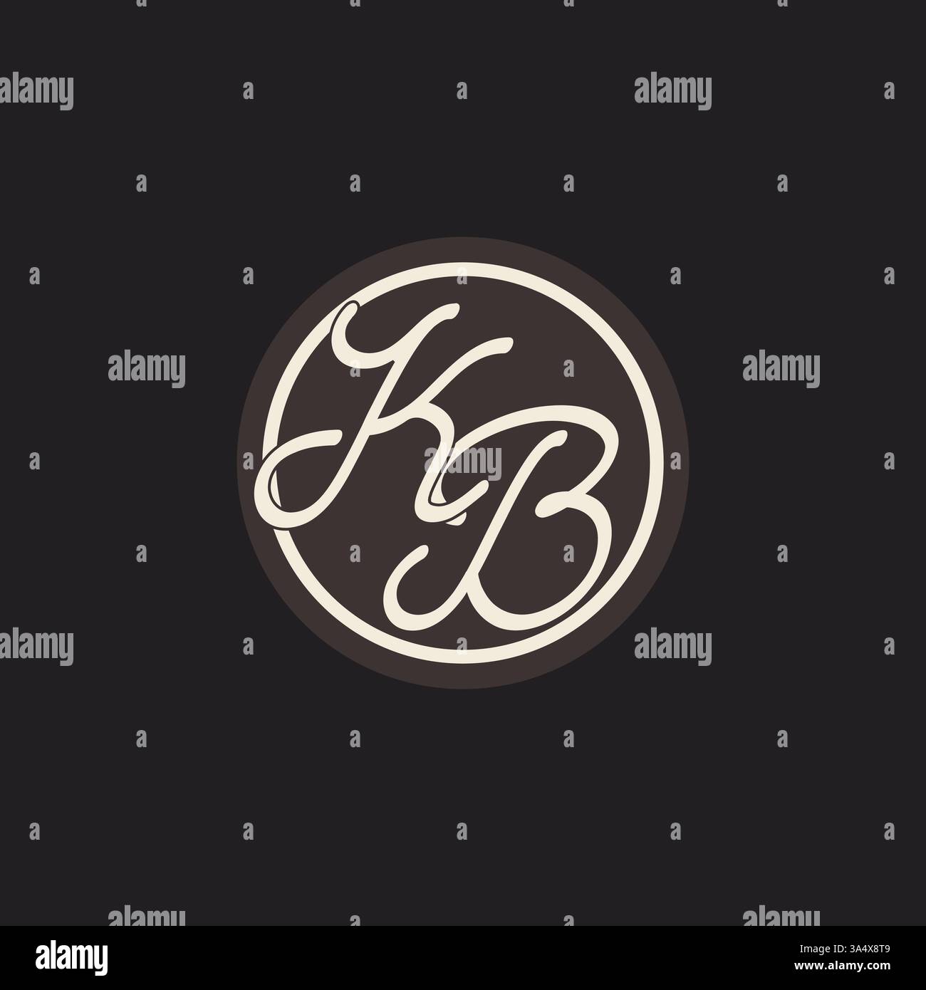 Initial letter KB monogram logo with simple and creative cirle line design ideas vector graphic Stock Vector