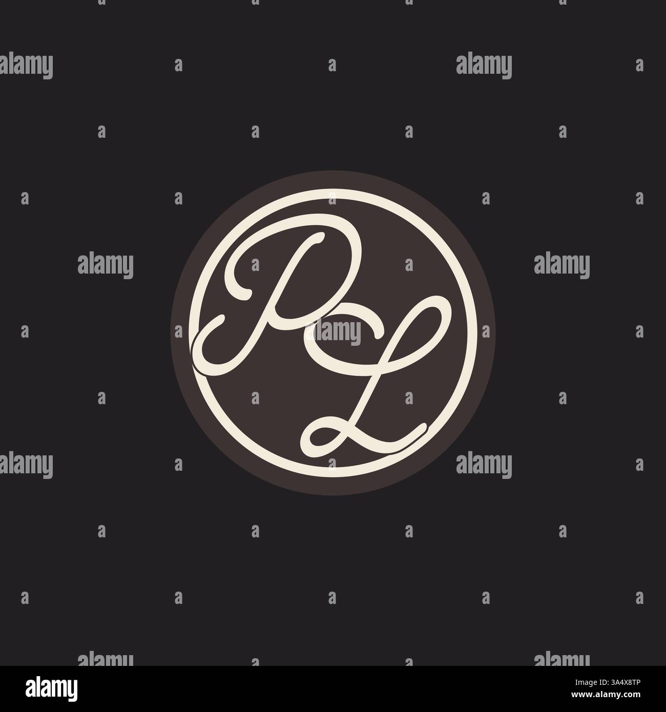 Initial letter PL monogram logo with simple and creative cirle line design ideas vector graphic Stock Vector