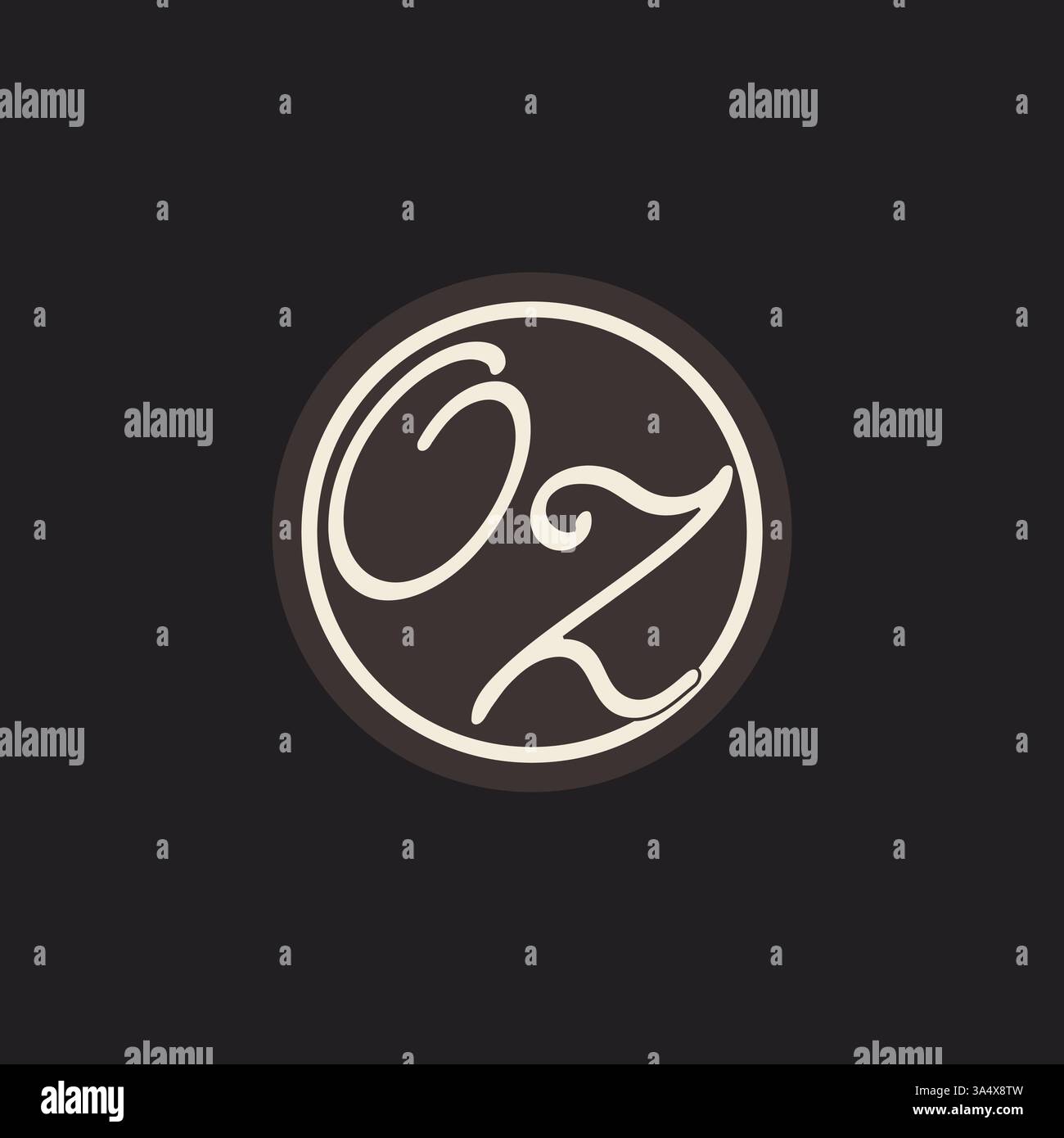 Initial letter OZ monogram logo with simple and creative cirle line design ideas vector graphic Stock Vector