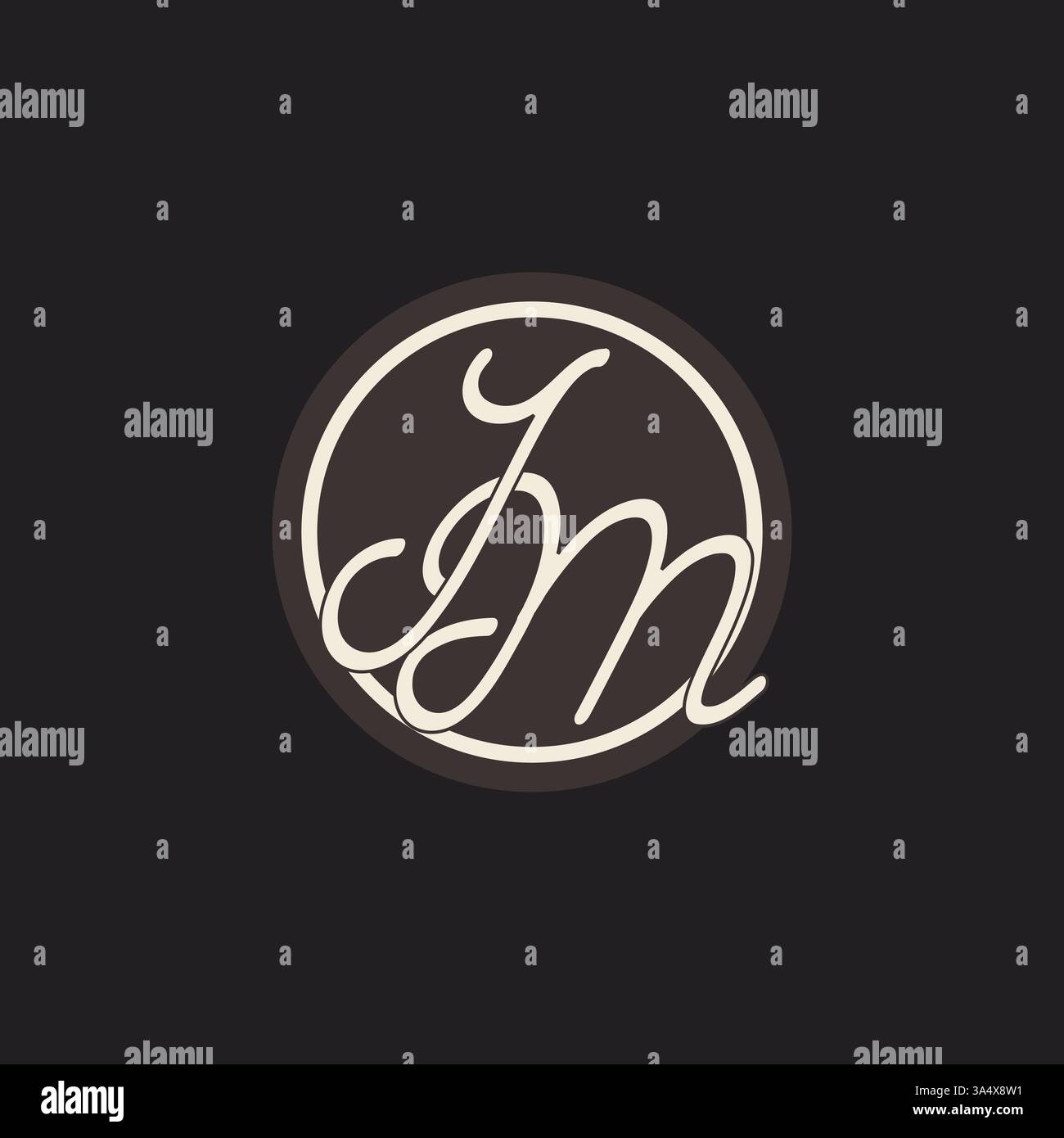 Initial letter JM monogram logo with simple and creative cirle line design ideas vector graphic Stock Vector