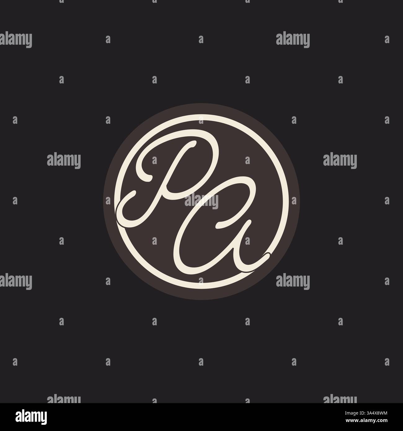 Initial letter PA monogram logo with simple and creative cirle line design ideas vector graphic Stock Vector