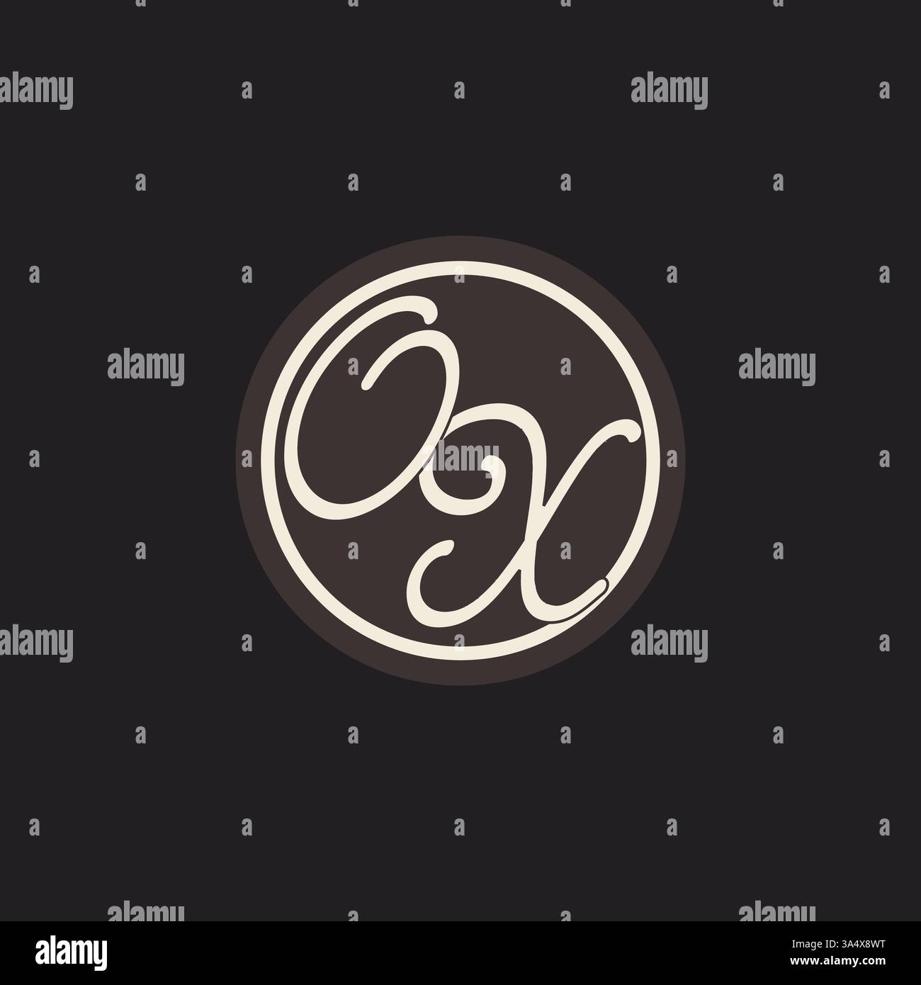 Initial letter OX monogram logo with simple and creative cirle line design ideas vector graphic Stock Vector