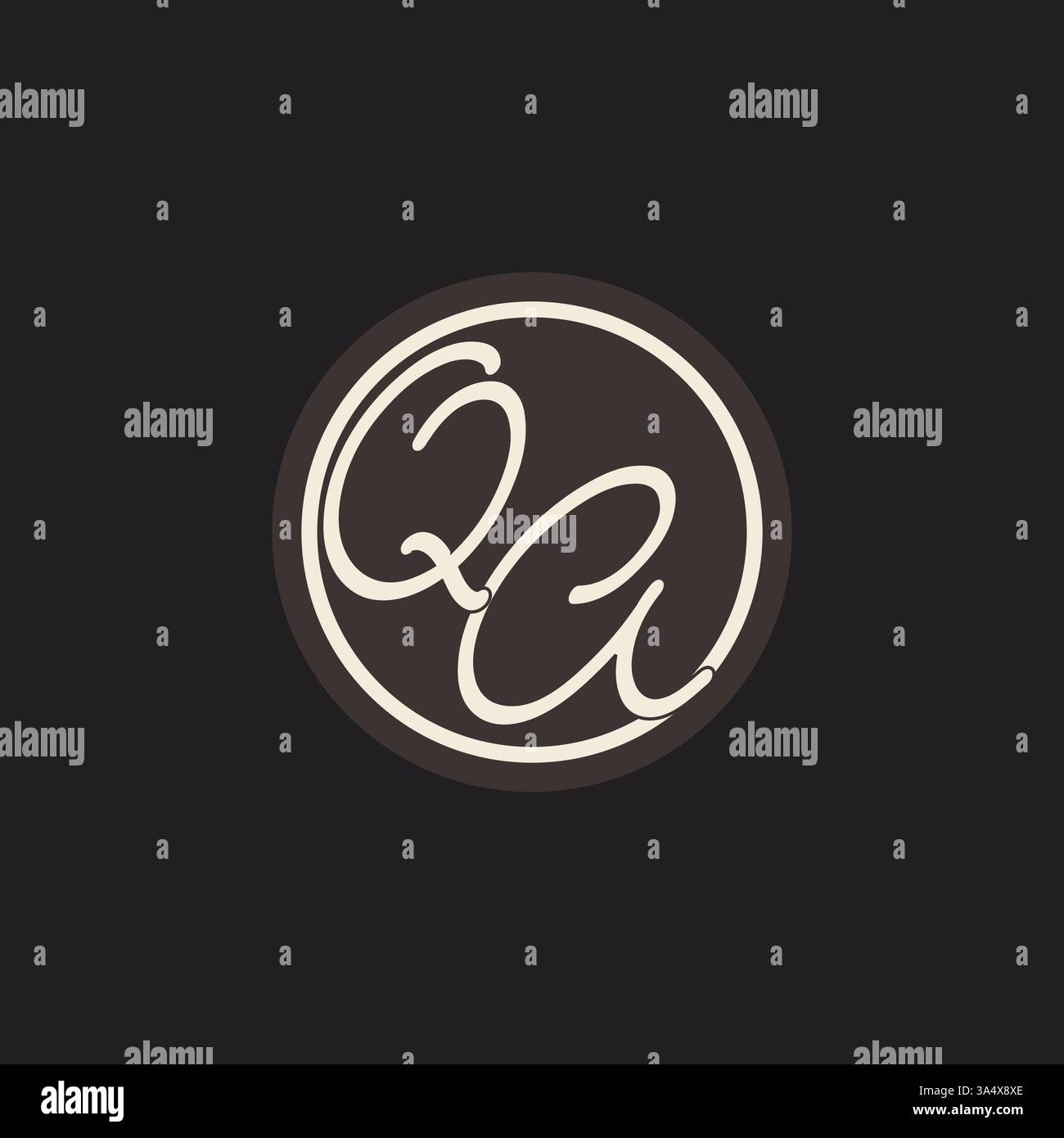 Initial letter QA monogram logo with simple and creative cirle line design ideas vector graphic Stock Vector