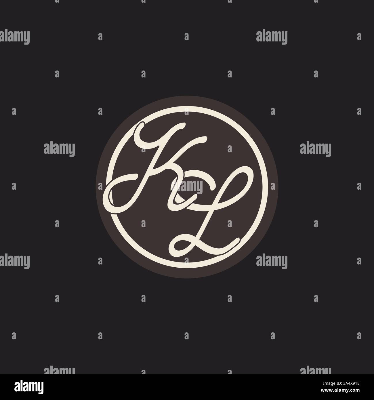 Initial letter KL monogram logo with simple and creative cirle line design ideas vector graphic Stock Vector