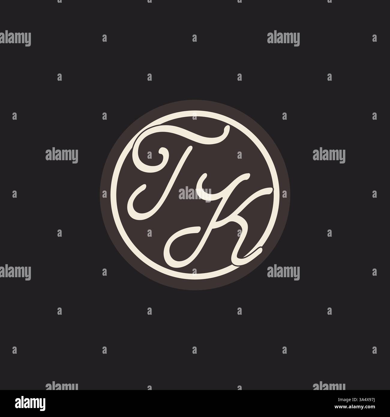 Initial letter TK monogram logo with simple and creative cirle line design ideas vector graphic Stock Vector
