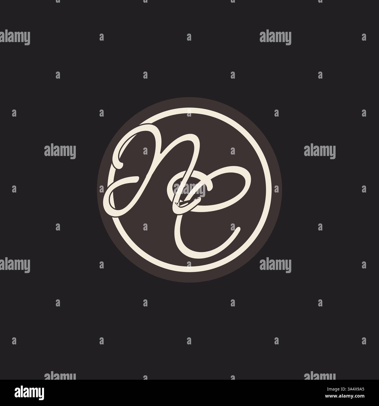 Initial letter NC monogram logo with simple and creative cirle line design ideas vector graphic Stock Vector