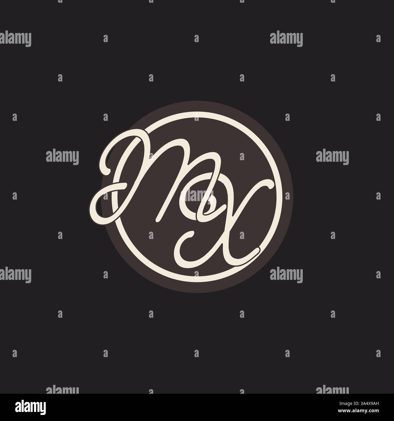 Initial letter MX monogram logo with simple and creative cirle line design ideas vector graphic Stock Vector
