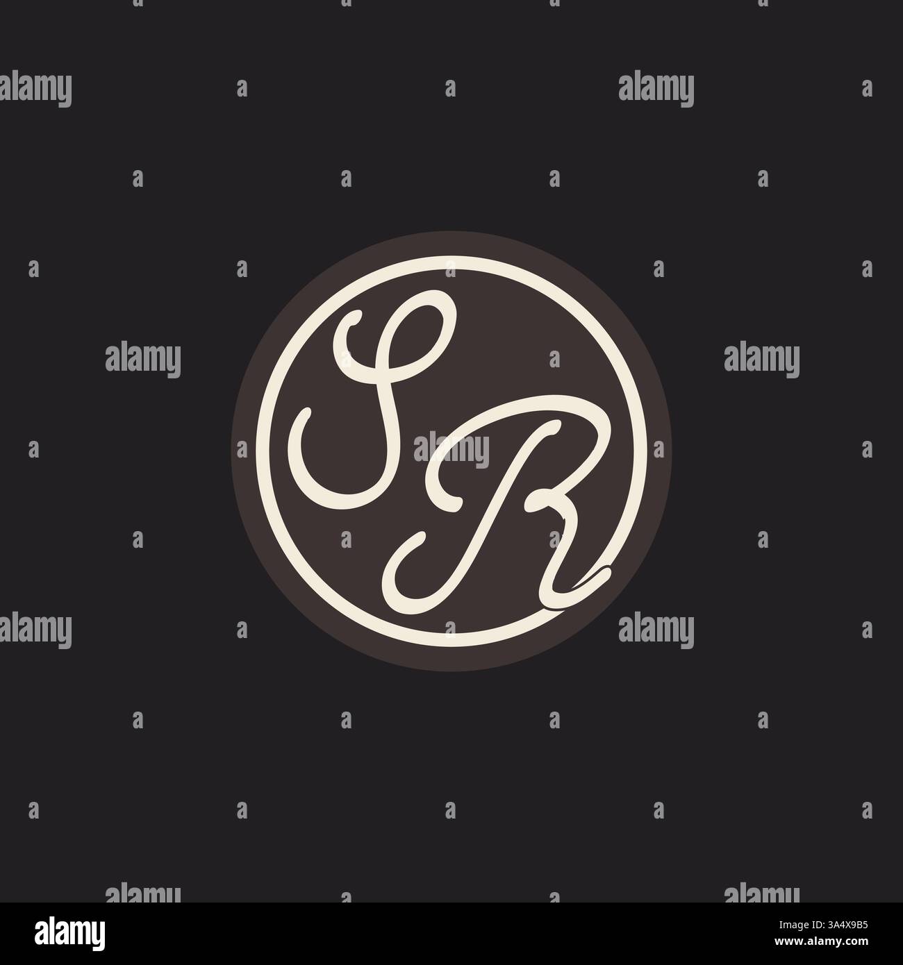Initial letter SR monogram logo with simple and creative cirle line ...