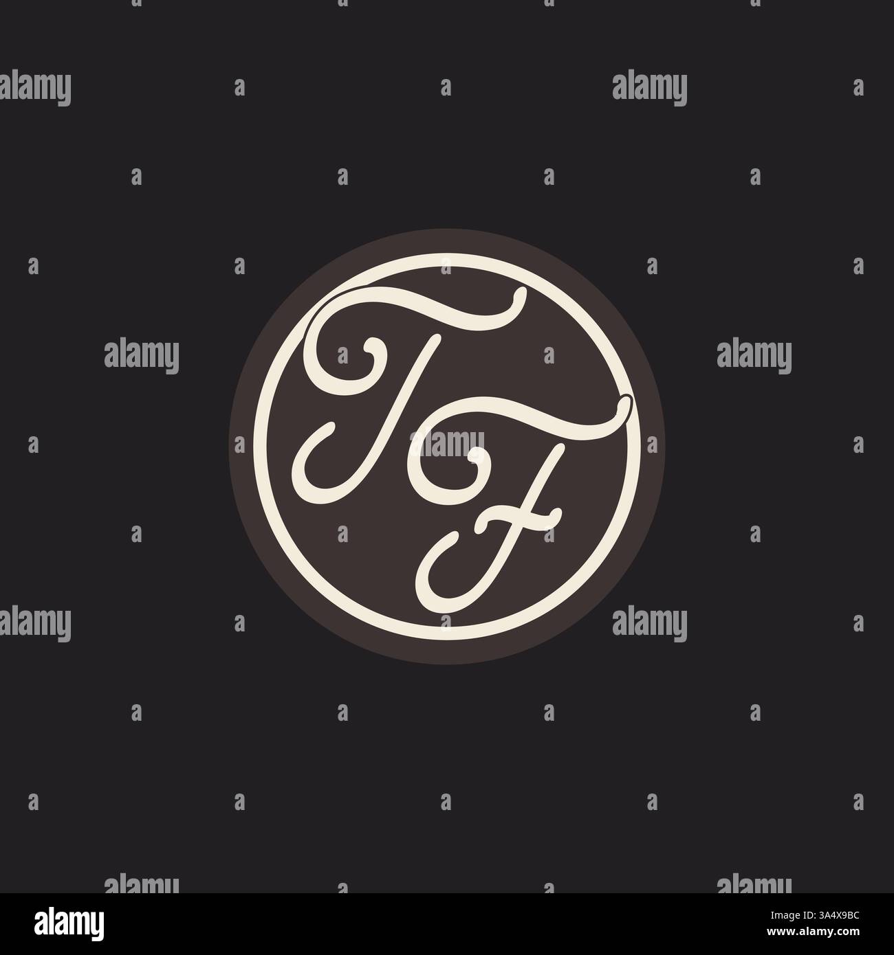 Initial letter TF monogram logo with simple and creative cirle line design ideas vector graphic Stock Vector