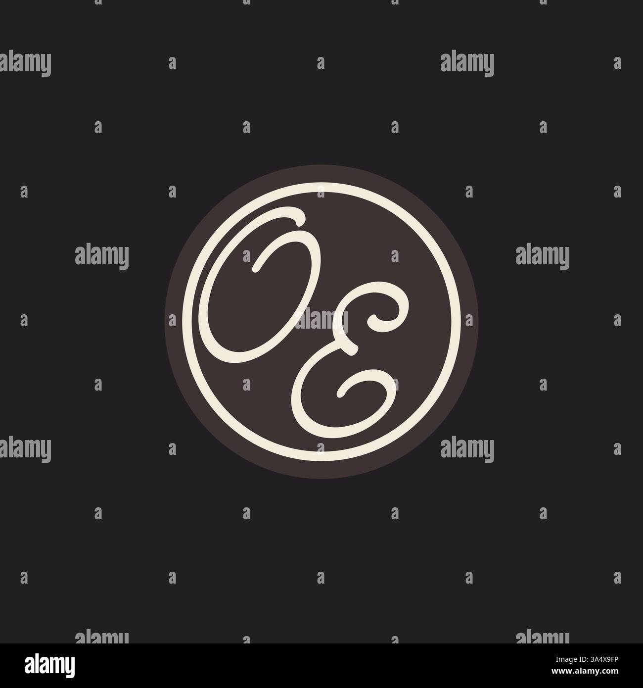 Initial letter OE monogram logo with simple and creative cirle line design ideas vector graphic Stock Vector