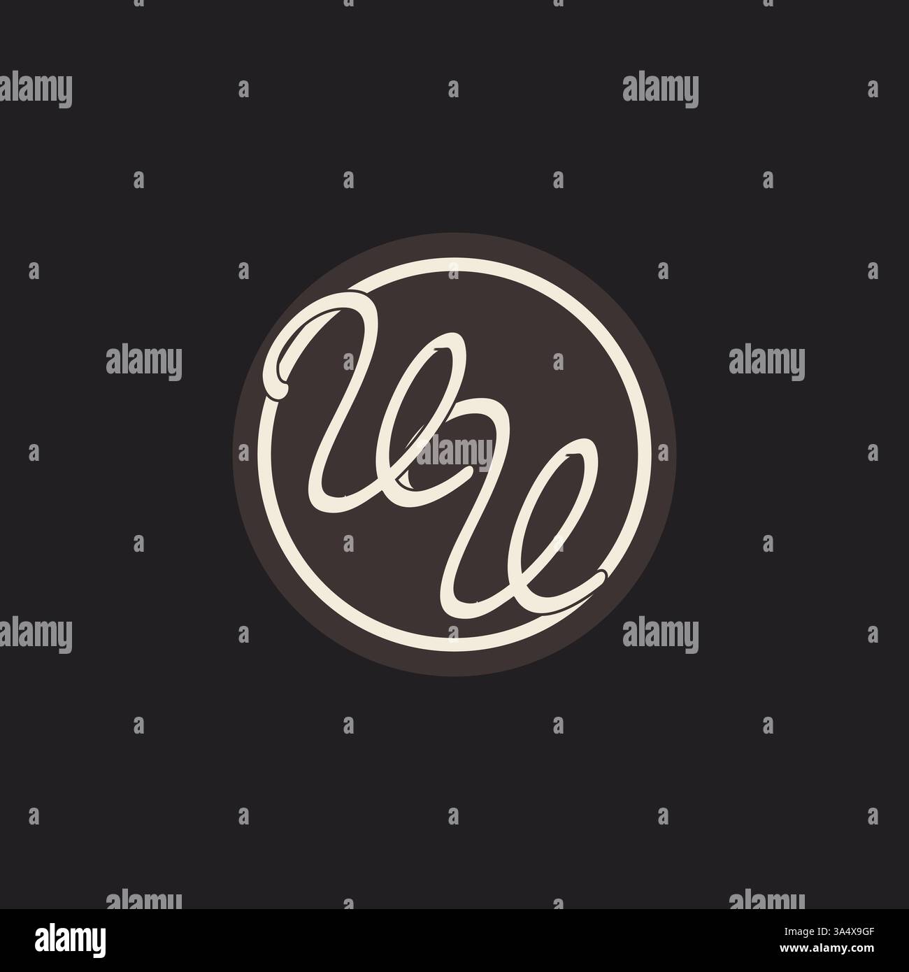 Initial letter VV monogram logo with simple and creative cirle line design ideas vector graphic Stock Vector