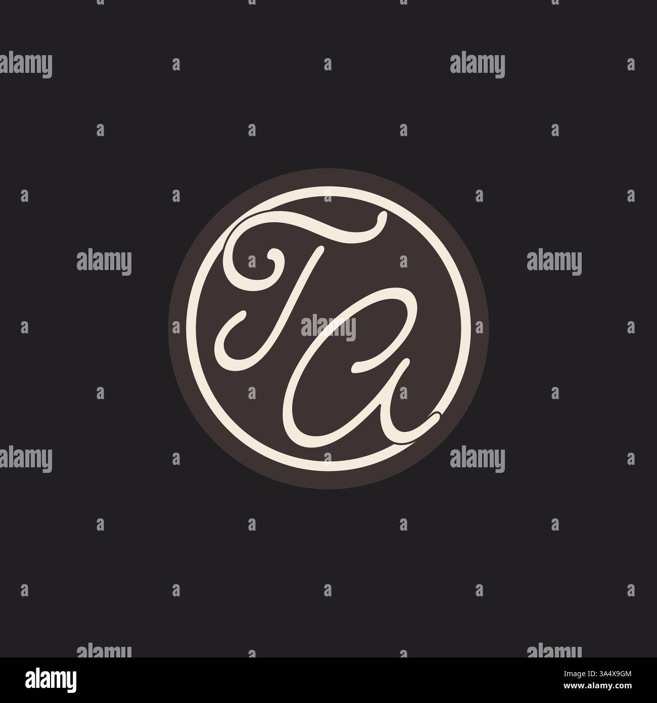Initial letter TA monogram logo with simple and creative cirle line design ideas vector graphic Stock Vector