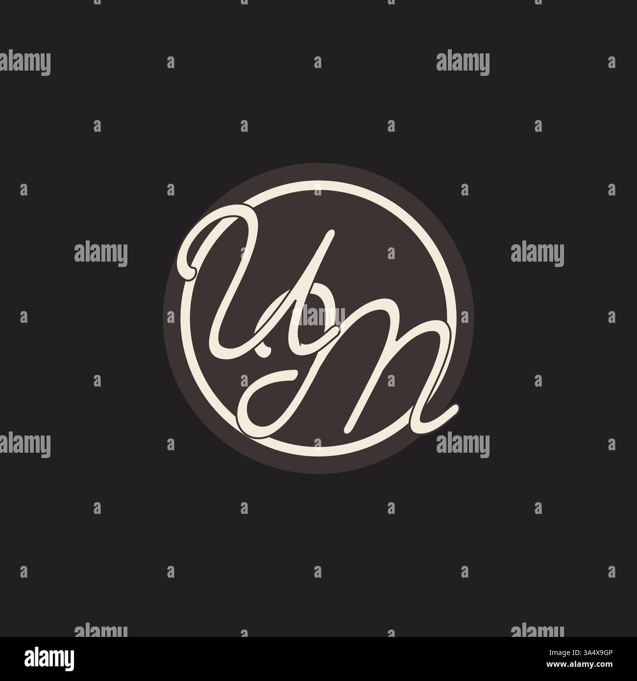 Initial letter UM monogram logo with simple and creative cirle line design ideas vector graphic Stock Vector