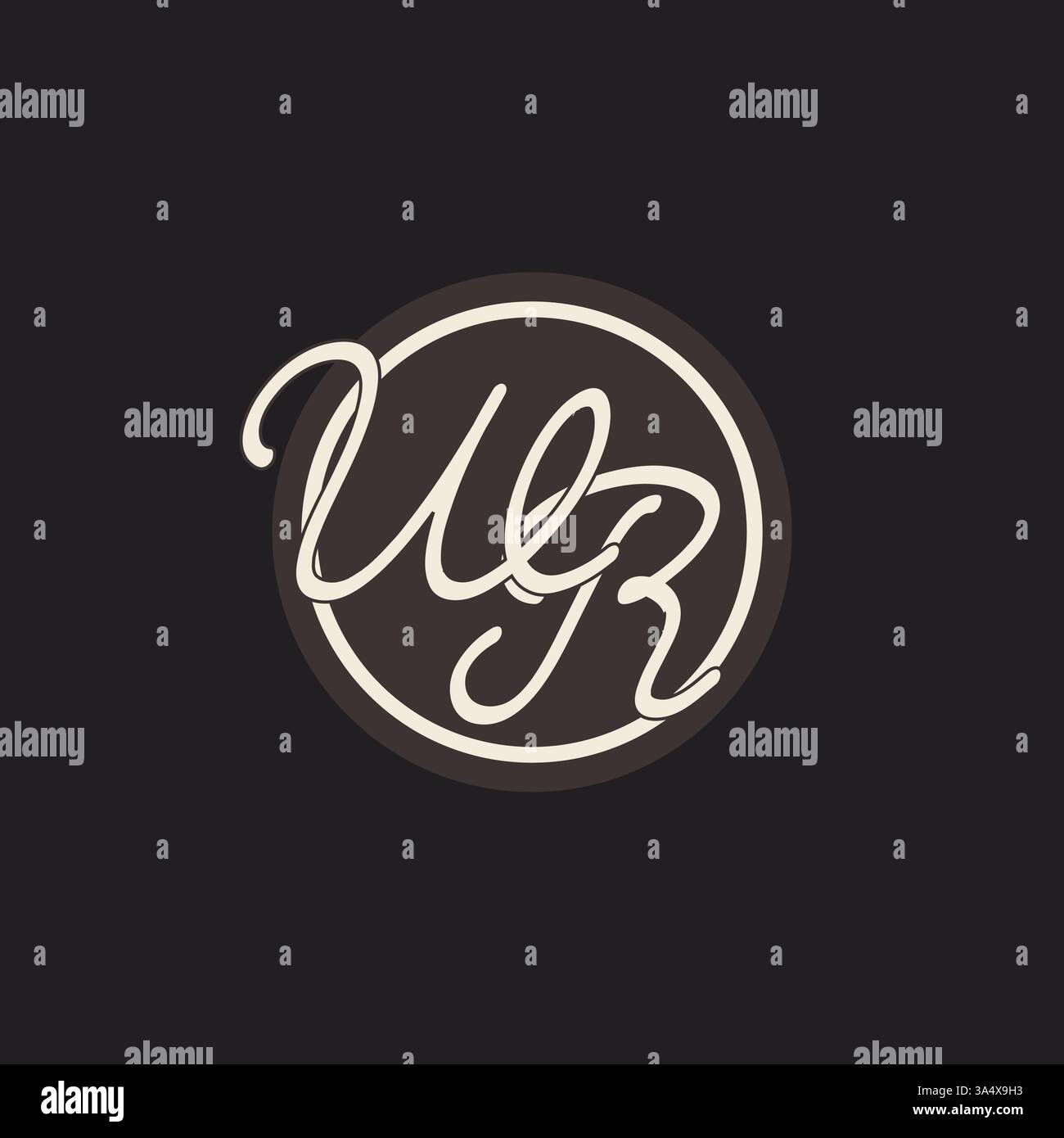 Initial letter WR monogram logo with simple and creative cirle line design ideas vector graphic Stock Vector