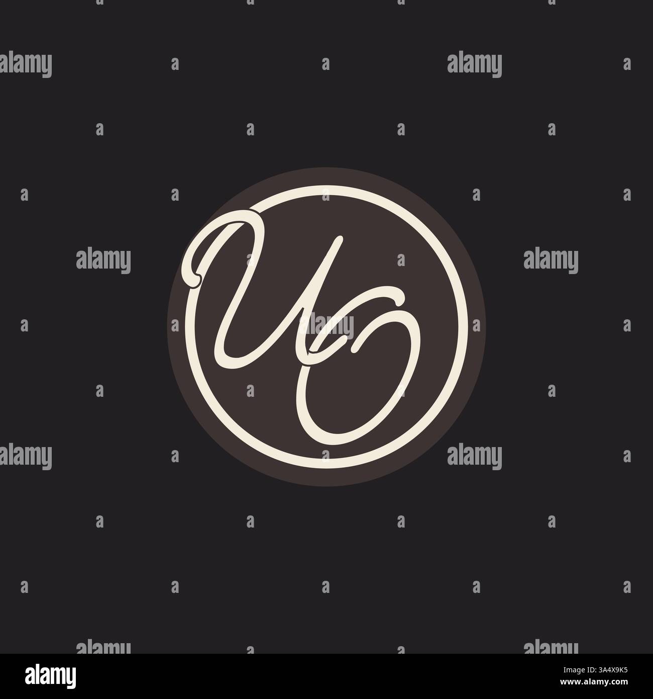 Initial letter UO monogram logo with simple and creative cirle line design ideas vector graphic Stock Vector