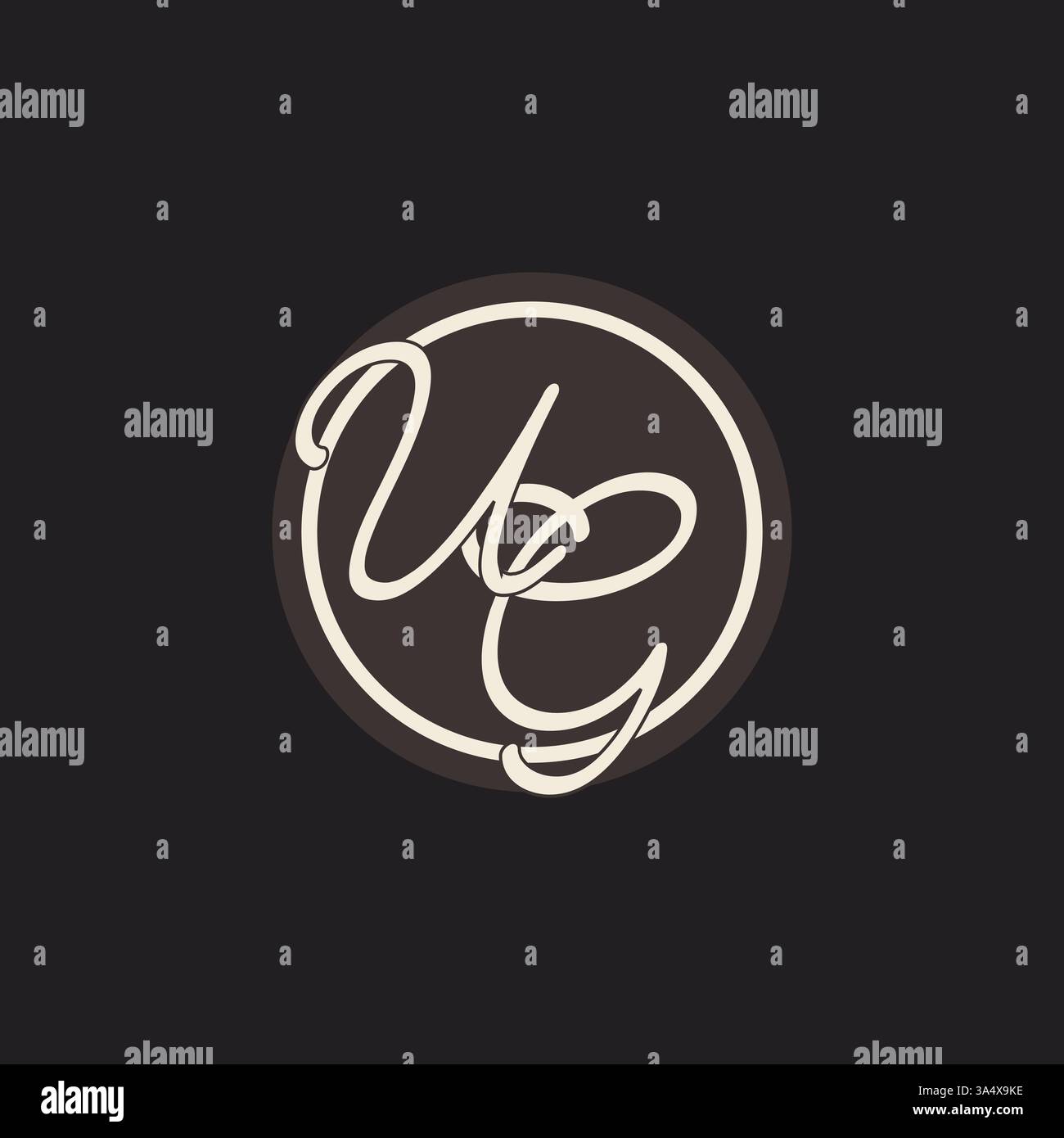 Initial letter UG monogram logo with simple and creative cirle line design ideas vector graphic Stock Vector