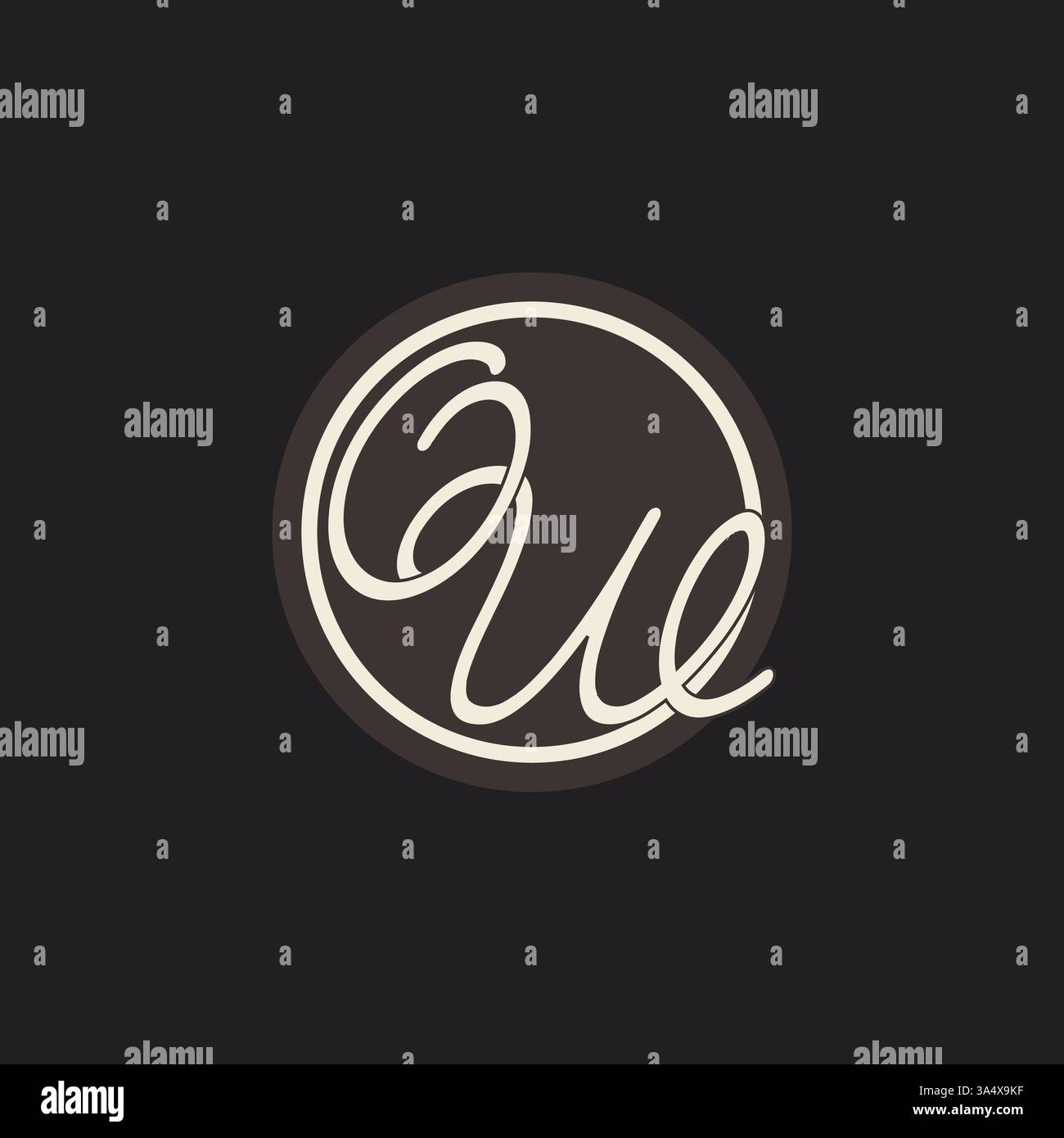 Initial letter OW monogram logo with simple and creative cirle line design ideas vector graphic Stock Vector