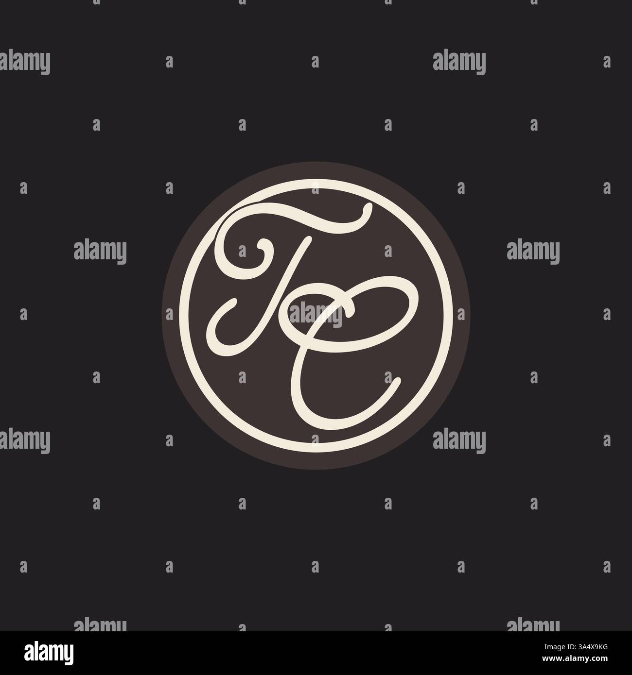 Initial letter TC monogram logo with simple and creative cirle line design ideas vector graphic Stock Vector
