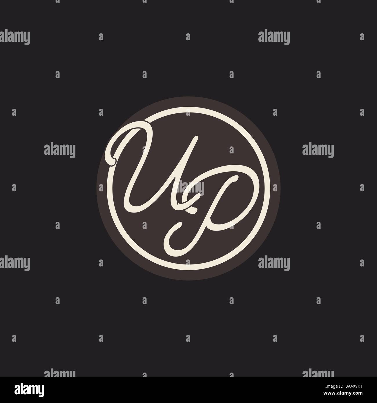 Initial letter UP monogram logo with simple and creative cirle line design ideas vector graphic Stock Vector