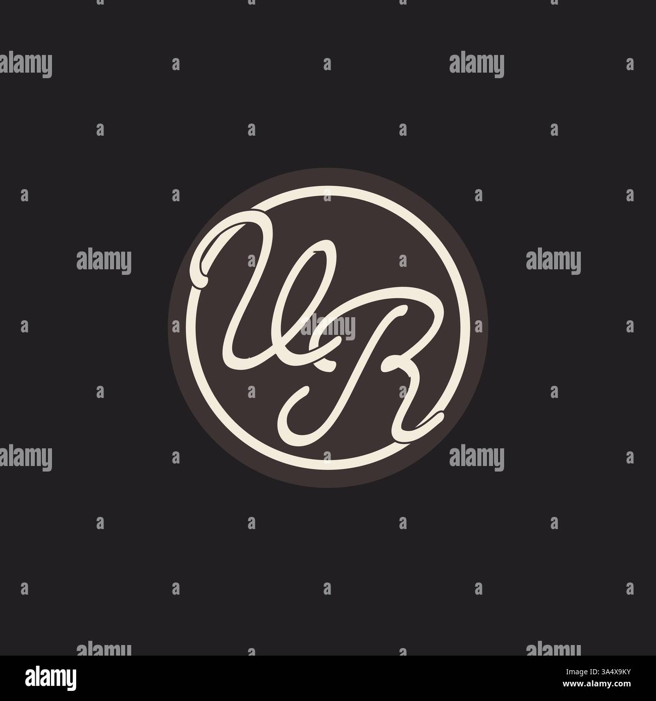 Initial letter VR monogram logo with simple and creative cirle line design ideas vector graphic Stock Vector
