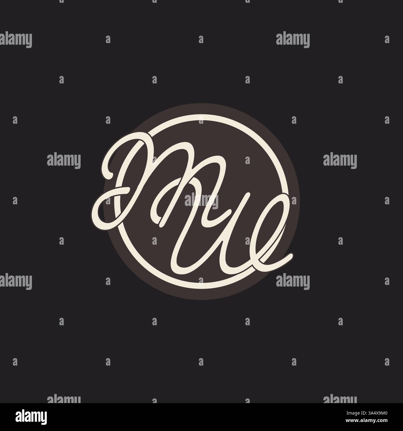 Initial letter MW monogram logo with simple and creative cirle line design ideas vector graphic Stock Vector