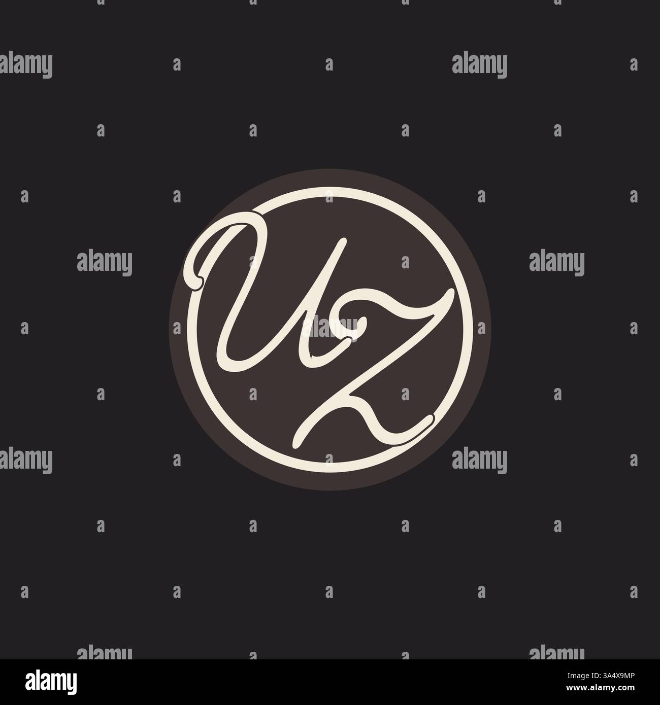 Initial letter UZ monogram logo with simple and creative cirle line design ideas vector graphic Stock Vector