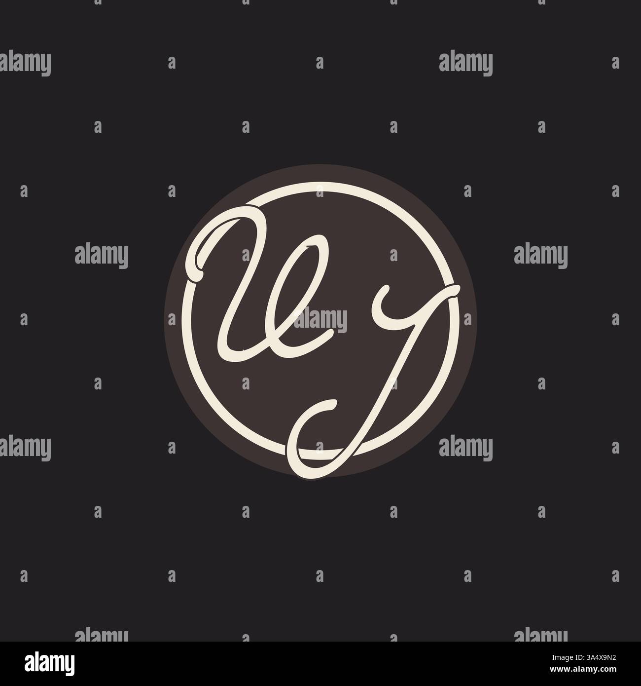 Initial letter VJ monogram logo with simple and creative cirle line design ideas vector graphic Stock Vector