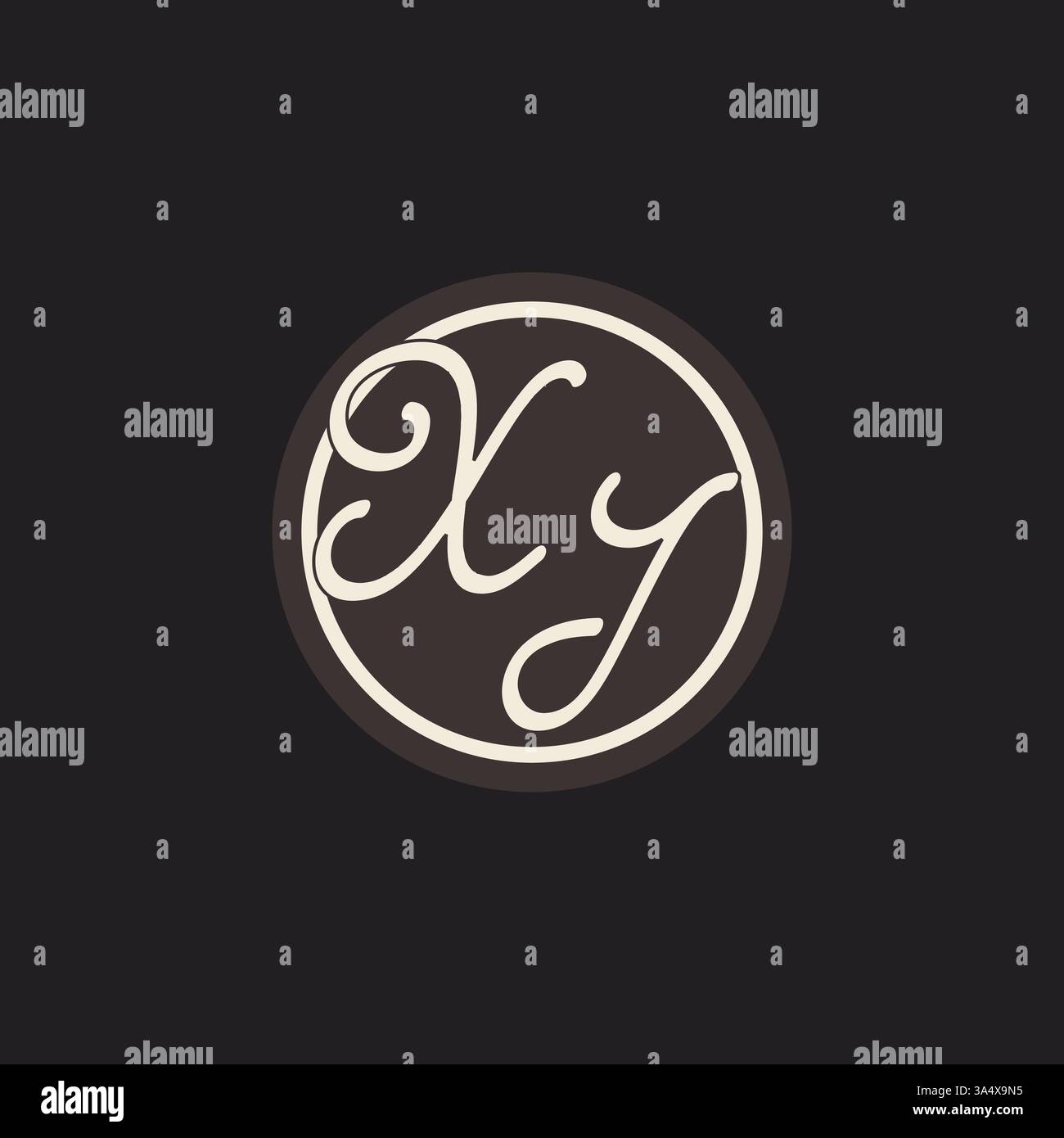 Initial letter XI monogram logo with simple and creative cirle line design ideas vector graphic Stock Vector