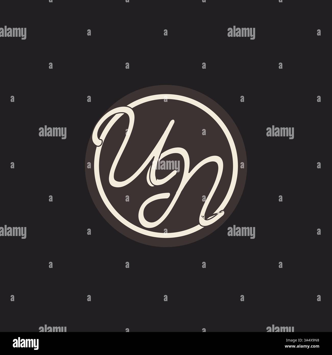 Initial letter UN monogram logo with simple and creative cirle line design ideas vector graphic Stock Vector
