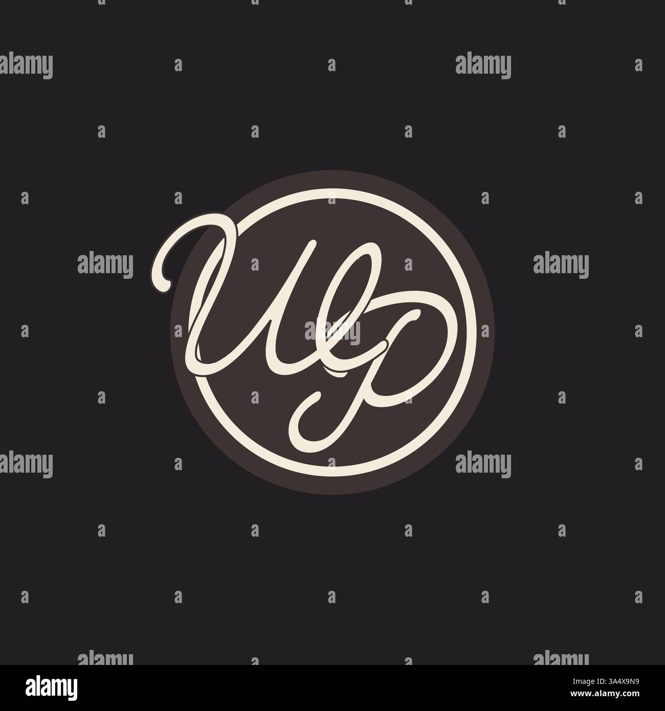 Initial letter WP monogram logo with simple and creative cirle line design ideas vector graphic Stock Vector